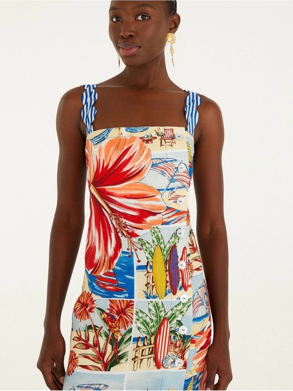 Farm Rio Multicolor Summer Diary Mini Dress